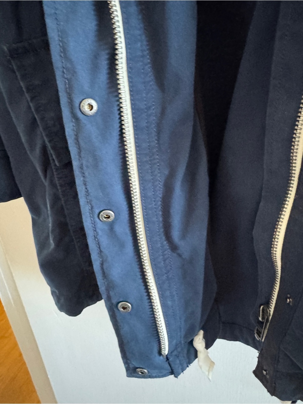 Lucky Brand Navy Utility Jacket Hooded Zip Snap Coat Size 3X - Picture 7 of 10